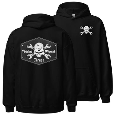 Twisted Wrench Garage Mechanic Hoodie Sweatshirt in black